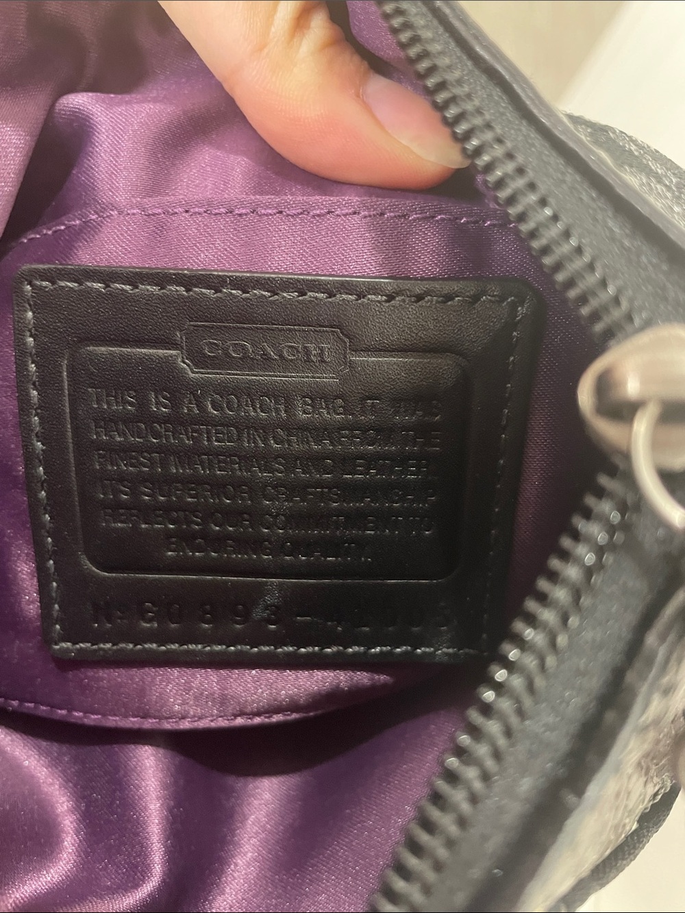 Coach Patchwork Shoulder Bag in Black, Gray, and Cream - Picture 4 of 4